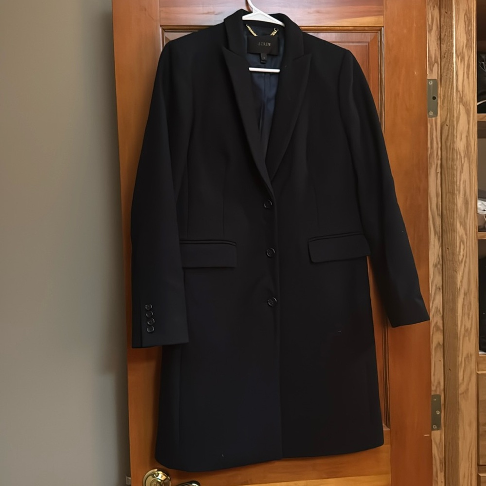 Jcrew size 8 black wool coat